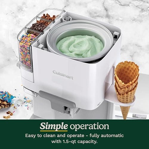 Cuisinart Soft Serve Ice Cream Machine- Mix It In Ice Cream Maker for Frozen Yogurt, Sorbet, Gelato, Drinks 1.5 Quart, White, ICE-48 thumbnail 6