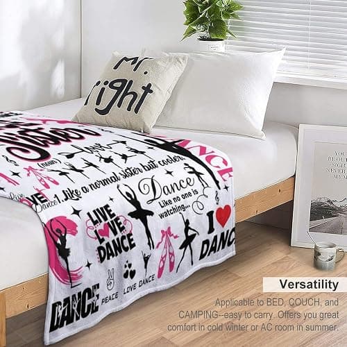KIMROOP Dance Blanket Gifts for Teens Girls Women Instructor, Dance Teacher Gifts, Flannel Dancing Throw Blankets Gift for Dancers Team Teacher Dancing Lovers Ornament 50"X40" thumbnail 5