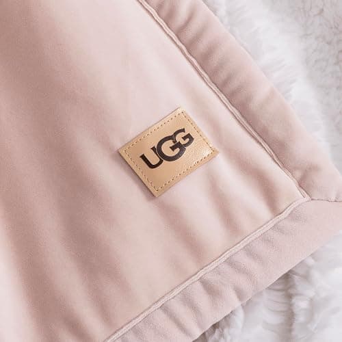 UGG Bliss Throw Blanket Plush Soft Fleece Fluffy Blankets for Bed or Couch Oversized Warm Reversible Machine Washable Medium Weight Home Decor Giftable Throw, 50-inch x 70-inch, Quartz Pink thumbnail 8
