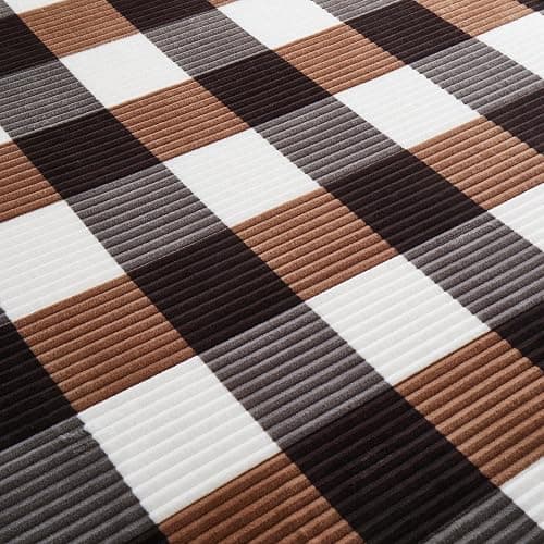 PU MEI Sherpa Blanket Twin Plaid Thick Bed Blanket, 60”*80” Super Soft Flannel Fuzzy Fleece Reversible Velvet Plush Warm Blanket for Couch(Brown-Check, 60"*80") thumbnail 7