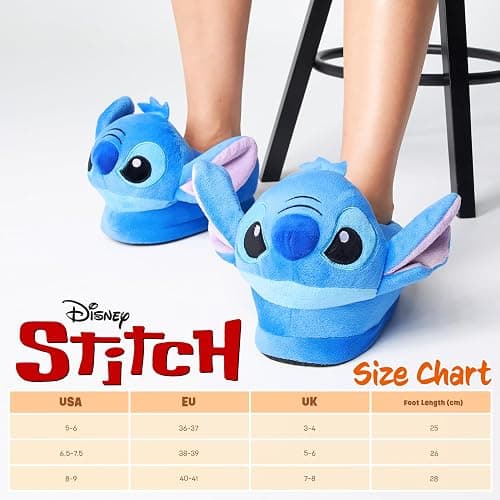 Disney Stitch 3D Plush Slippers for Women Teens Eeyore Baby Yoda Soft Cozy Fleece Non Slip House Shoes Gifts for Women thumbnail 8