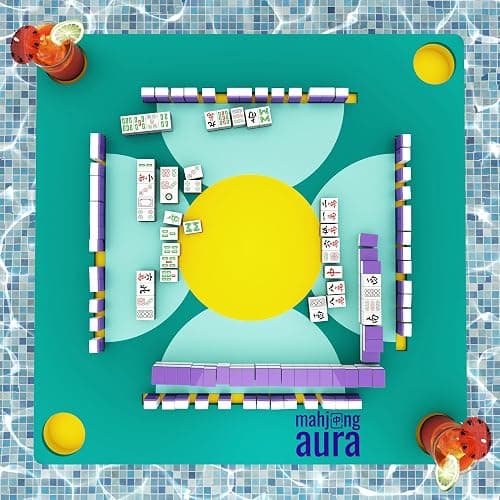 Mahjong Aura - Floating Mahjong Table for Pool - Swimming Pool and Hot Tub Float Board for Card Games, Scrabble, Dominoes, Poker - Adults Pools Game Tray for Water and Lake - Domino Floater Tables - Image 1