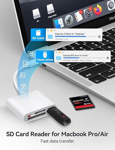 USB C to SD CF Card Reader, SD Card Adapter with SD MicroSD CF Compact Flash USB 4 Ports, BnmxTek Memory Card Reader for iPhone 15 iPad Mac MacBook Pro/Air/Mini Android and More USB-C/Type C Device thumbnail 4