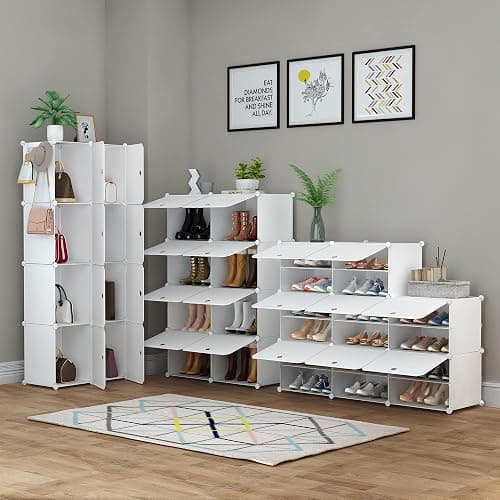 HOMIDEC Shoe Rack, 8 Tier Shoe Storage Cabinet 32 Pair Plastic Shoe Shelves Organizer for Closet Hallway Bedroom Entryway thumbnail 4