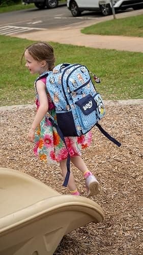 AI ACCESSORY INNOVATIONS Bluey & Bingo Backpack for Girls & Boys, Multi Pocket Bookbag with Adjustable Shoulder Straps & Padded Back, Blue thumbnail 2