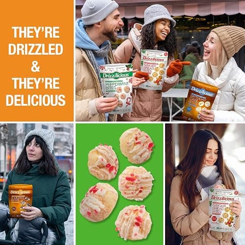 Drizzilicious Mini Rice Cakes - Rice Crisps, Healthy Snack for Adults and Kids, Flavored Rice Cakes, Vegan, Gluten Free, Only 90 Calories Per Serving - Peppermint, 4 oz (Pack of 2) thumbnail 6
