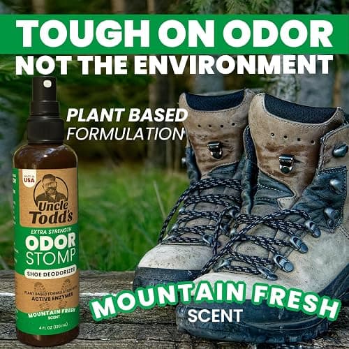 Uncle Todd's Shoe Deodorizer Spray - Proven & Powerful Enzyme Formula Spray for Shoe Odor Elimination in All Footwear (Mountain Fresh) thumbnail 3
