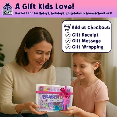 Eraser Lab DIY Clay Mini Cute Eraser Kit for Girls - Unicorn & Mermaid Theme - Fun Craft Activity for Girls Aged 4 5 6 7 8 9 10, Perfect Back to School Supply, Ideal Christmas & Birthday Gift Idea thumbnail 2