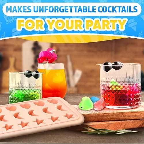 Fun Ice Cube Trays – Cute Silicone Star, Moon & Heart Shapes, 24 Cavities – Flexible, Food Safe, Temperature-Resistant Ice Cube Tray with Lid | Designed for Home Creations & Party Drinks & Desserts thumbnail 9