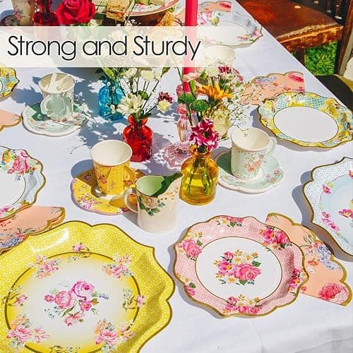 Talking Tables Tea Party | Vintage Floral Paper Plates | Truly Scrumptious Party Plates | Great For Birthday Party, Baby Shower, Wedding And Anniversary | 12 Count - 1 thumbnail 6