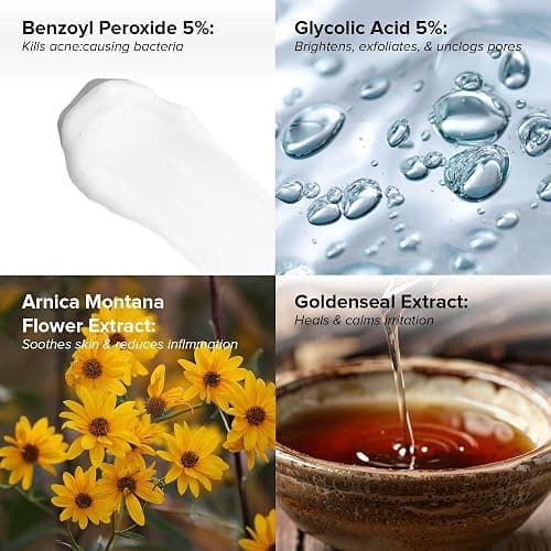 DRMTLGY Acne Spot Treatment and Cystic Acne Treatment. Acne Serum with Micronized Benzoyl Peroxide 5% and Glycolic Acid. 1.1 oz, 2 pack thumbnail 3