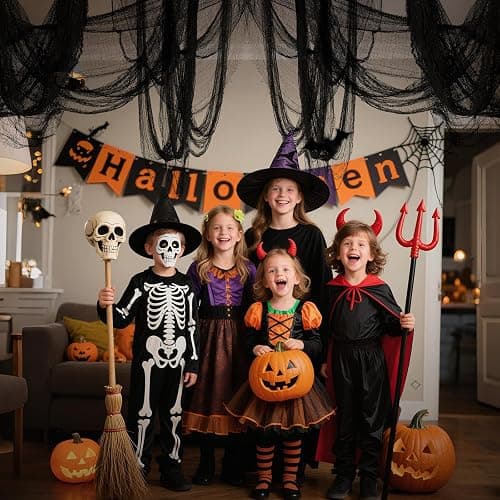 6 Pack Halloween Black Gauze Wall Decor,Outdoor Halloween Fake Spider Web Decorations Webbing,Cobwebs Mesh Spooky Fabric,30X72 in Black Cheesecloth for Haunted House Indoor Creepy Cloth Backdrop (6) thumbnail 5