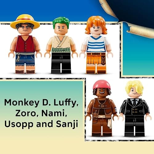 LEGO ONE Piece The Going Merry Pirate Ship Building Blocks - Pretend Play Adventure Toy for Boys & Girls, 10+ - Straw Hat Crew Toy Figures & Playset for Anime Fans - Gift Idea for Birthdays - 75639 thumbnail 5