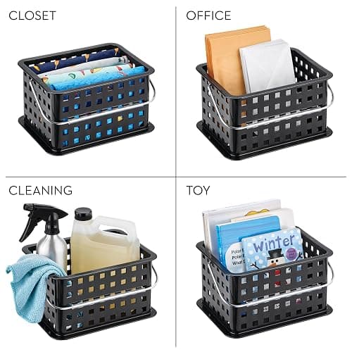 iDesign Plastic Shower Caddy Basket with Handle for Bathroom or College Dorm - Black - Made in USA thumbnail 7