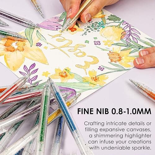 Grabie Glitter Pens (18 Colors Retractable Glitter Gel Ink Pens New) thumbnail 6