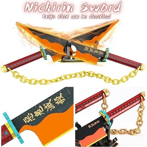 Kravkind 1478pcs, 82inch for Demon Slayer Sword Building Block Model, Samurai Sword Set with Scabbard and Stand, Best Gift for Anime Fans (Tengen Uzui Sword) - Tengen Uzui Sword thumbnail 3