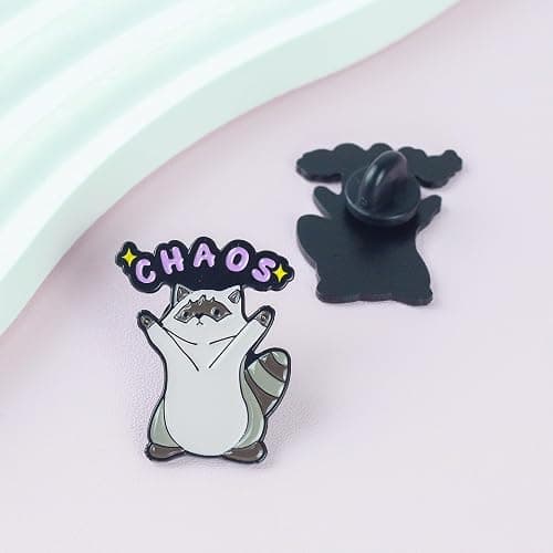 Raccoon Lover Enamel Pin, Funny Chaos Trash Panda Brooch Badge, Funny Gift For Raccoon Lover Animal Enthusiast, Trash Eater Brooches, Hilarious Trashy Decorative Pin Jewelry Accessories thumbnail 4