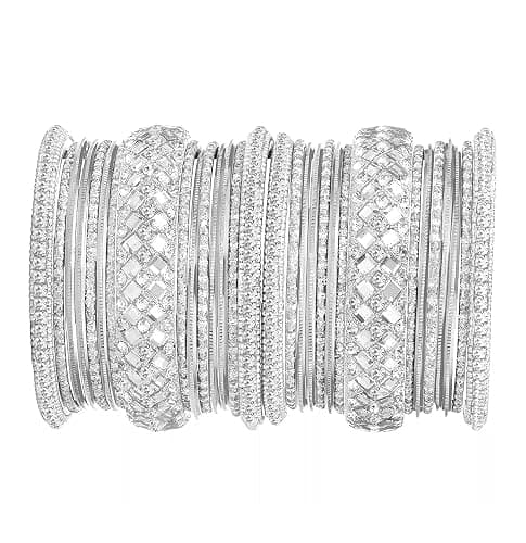 Aheli Ethnic Colorful Metal Bangles Chudha Set Stone Studded Bangle Set Indian Wedding Wear Fashion Jewelry Gift for Women thumbnail 6