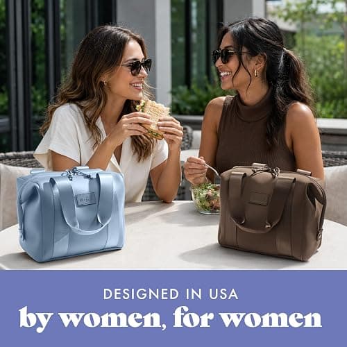 Fit & Fresh Remi Neoprene Lunch Bag for Women w/Ice Pack & Containers | Machine Washable Lunch Box For Women, Self Insulating Durable Neoprene, Large Capacity For Nurses, Teachers, School, Work thumbnail 10