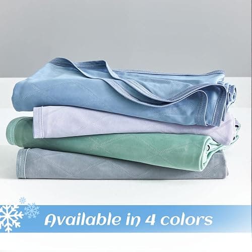 Ailemei Direct 【Upgraded Fabric Cooling Throw Blanket for Hot Sleepers, Lightweight Breathable Summer Bed Blankets, Q-Max >0.5 Jade Fiber,Keep Body Cool Hot Flashes Night Sweats,50"x70" thumbnail 8