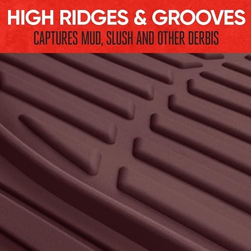 BDK Red All Weather Heavy Duty Car Floor Mats Interior Liners for Auto Van Truck SUV, Heavy Duty All Weather Protection, Fits Front & Rear thumbnail 4