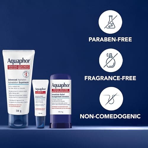 Aquaphor Skin Essentials Routine, Gift Set for All Skin Types, Includes Healing Ointment, Lip Balm, and Healing Balm Stick, 3-Piece Skincare Set thumbnail 6