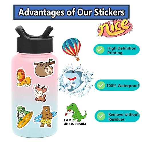 Stickers for Water Bottles, 400PCS Water Bottle Stickers for Kids, Waterproof Vinyl Stickers, Cute Stickers Pack thumbnail 3