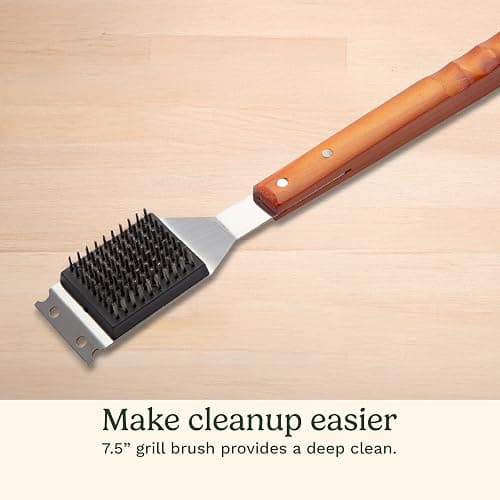 Cuisinart 13-Piece Wooden Grill Tool Set, BBQ Accessories and Grill Tools, Durable Stainless-Steel Utensils with Recycled Plastic Case, Spatula, Tongs, Cleaning Brush & More, Grilling Gifts for Men thumbnail 7