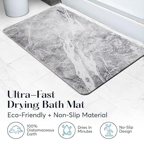 SUTERA - Stone Bath Mat, Diatomaceous Earth Shower Mat, Non-Slip Super Absorbent Quick Drying Bathroom Floor Mat, Natural, Easy to Clean (23.5 x 15 Granite) thumbnail 3