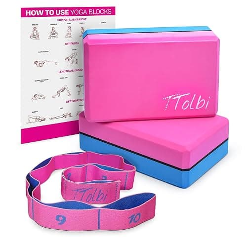 Yoga Blocks 2 Pack with Strap and Guide – Soft Non-Slip EVA Foam Blocks | High-Density Pilates Blocks for Home Workouts, Dance, Ballet, Gymnastics & Stretching Exercise, Dance Accessories and Gifts - Image 1