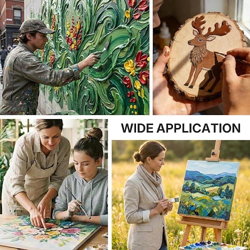 WUO 24 Colors Professional Acrylic Paint Set, 250ml/8.45oz, Large Bulk Rich Pigment Acrylic Paint, Non-Toxic Multi Surface Art Supplies for Artists Adults Beginners on Canvas Wood Fabric Rock Crafts thumbnail 7