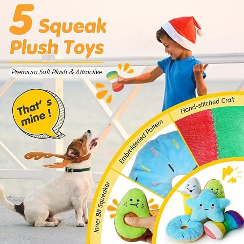 Zeaxuie 25 Pack Luxury Dog Chew Toys for Puppy, Dog Toys with Ropes, Treat Ball and Squeaky Puppy Toys for Teething Small Dogs thumbnail 3