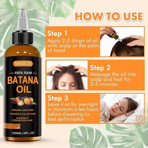 MISICH Raw Batana Oil, 100% Natural Organic Hair Growth Oil for Men & Women, Sourced from Honduras, Pure, Unrefined, Enhances Thickness, Prevent Hair Loss 4 Oz thumbnail 7