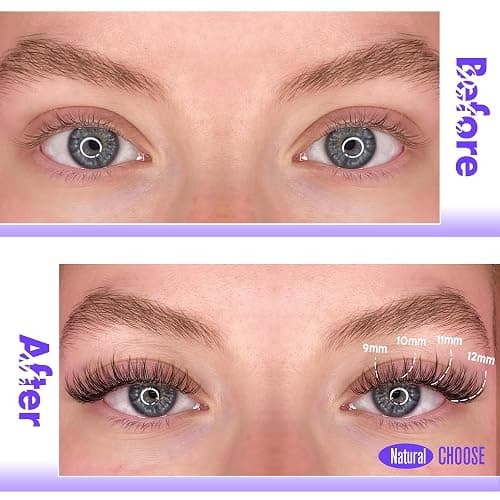 Pawotence Natural Lash Clusters Wispy Cluster Eyelash Extensions 144pcs Eyelash Clusters 9-12mm Individual Lashes Extension DIY Soft C Curved Lashes Clusters thumbnail 3
