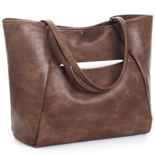 Large Tote Bag for Women Work 25L Travel Vegan Leather Ladies Handbags Weekender Purses - Image 1