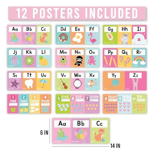 Hadley Designs Alphabet for Classroom Wall Decor - ABC Posters for Classroom Wall Chart Preschool & Kindergarten, ABC Letters & Number Line Elementary, Alphabet Cards, Pastel Classroom Decor thumbnail 4