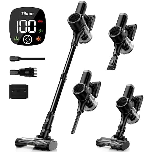 Tikom Cordless Vacuum Cleaner for Home, 40000Pa/450W Stick Vacuum with Charging Wall Dock, Anti-Tangle, Lightweight Handheld Vacuum for Pet Hair, Hard Floor, Carpet, V450 - Image 1