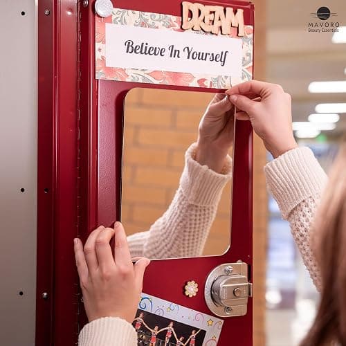 Mavoro Magnetic Locker Mirror | 7x9in Acrylic - Unbreakable | Sleek Frameless | Glassless Safety Kids Mirror (1 Pack) - 1 thumbnail 6