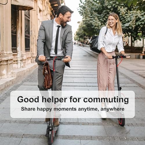 Roinside Electric Scooter - 8.5"/10'' Solid Tires, 350W/500W Motor, Up to 19-22MPH and 21-24Miles Long-Range Portable Commuting Scooter for Adults with Double Braking System and App thumbnail 8