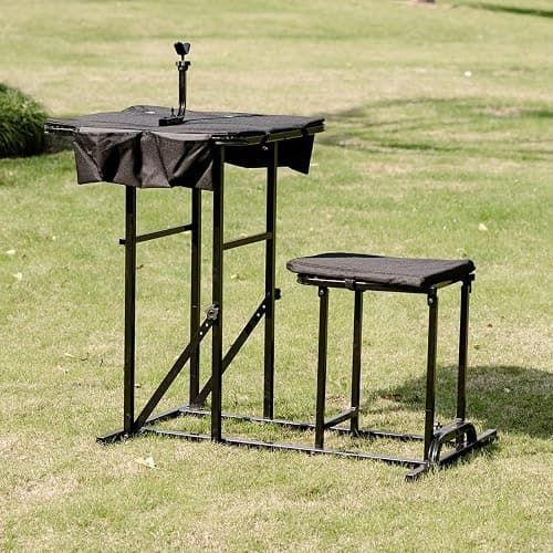 IRONMAX Foldable Shooting Bench, Height Adjustable Shooting Table with Padded Seat, Gun Rest & Gear Pockets, Portable Shooting Bench for Rifles, Outdoor Range and Hunting thumbnail 2