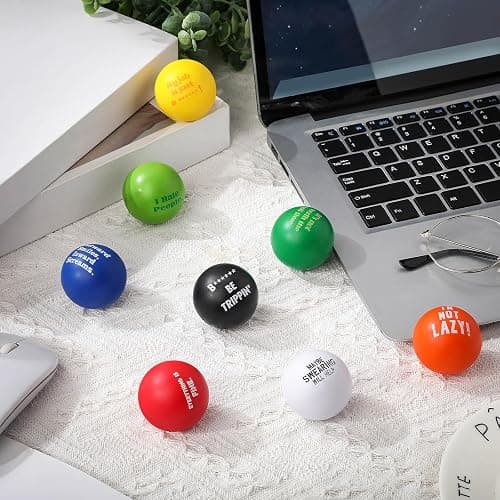 Blulu 24 Pcs Funny Humor Stress Balls Bulk 1.57" Humor Quotes Stress Relief Ball, Everything is Fine, Outward Smiles Inward Screams, Employees Gag Gifts for Adults Coworker Employee Team thumbnail 7