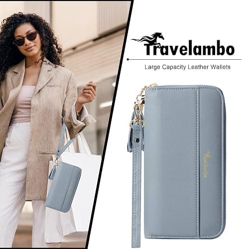 Travelambo Womens Wallet Tassel Bifold Ladies Cluth Wristlet Wrist strap Long Purse thumbnail 8