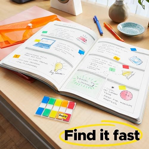 Post-it Flags Combo Pack, 4 On-The-Go Dispensers/Pack, 120 .94 in Wide and 200 .47 in Wide Flags, Assorted Colors (683-XL1) thumbnail 2