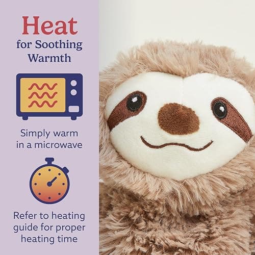 warmies Junior Microwavable & Weighted Stuffed Animals, Sloth - Heated Stuffed Animal Plushie for Warmth & Comfort - Cute Soft Plush Toys for Adults & Children (Boys, Girls, Babies & Toddlers) thumbnail 4