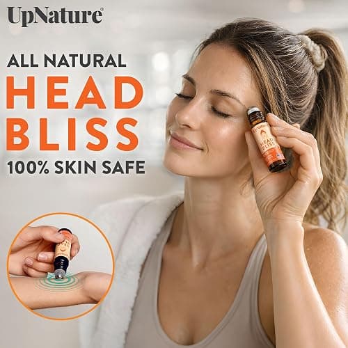 UpNature Head Bliss Essential Oil Roll On - Soothing Migraine Comfort Aromatherapy with Instant Cooling Effect - Nurse Essentials Gifts Roller thumbnail 2