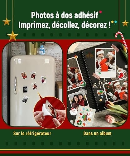 Liene Pearl K100 Mini Imprimante Photo pour iPhone, 2x3 Imprimante Photo Portable avec 50 Zink Papiers à Dos Collant, Bluetooth 5.0, Compatible avec iOS & Android, Application Dédiée (Blanc) thumbnail 7