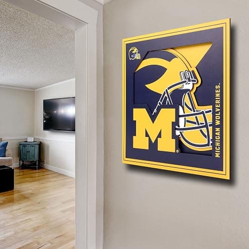 YouTheFan NCAA Michigan Wolverines 3D Logo Series Wall Art - 12x12, Team Colors thumbnail 3