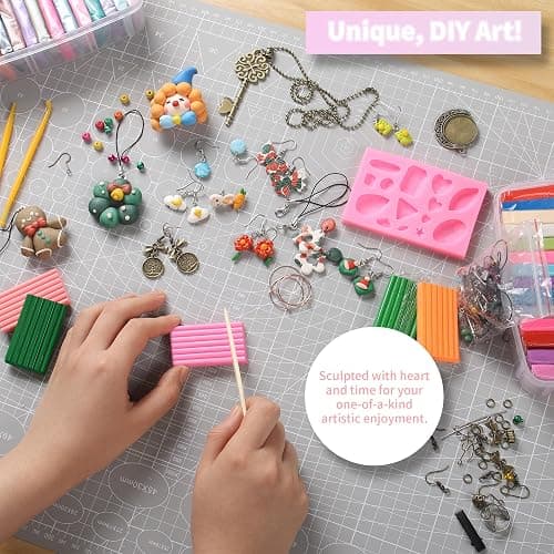 Aestd-ST Polymer Clay Kits, 85 Colors Oven Bake Modeling Clay for Kids, Non-Sticky Molding Clay with Sculpting Tools and DIY Accessories, Holiday Gift for Children and Artists thumbnail 4