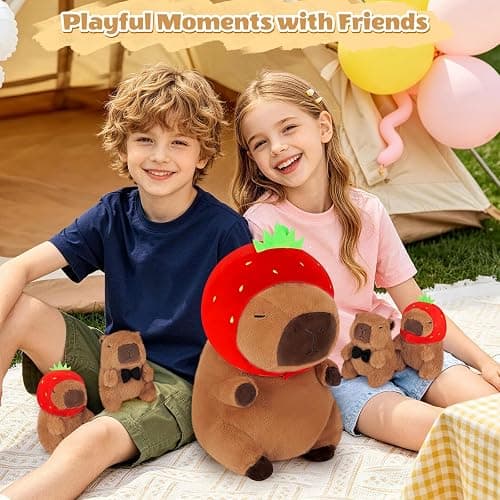 Achwishap 5pcs Capybara Plush, 18” Capybara Stuffed Animal Mommy & 4 Babies | Cute Capybara Plushies Family Set, Kawaii Capybara Plush Toys, Soft Hugging Pillow Birthday Gifts for Kids Girls Boys Adults thumbnail 7