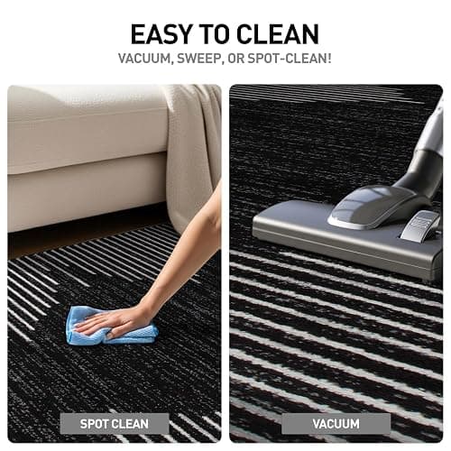 Rugshop Bohemian Stripe Stain Resistant High Traffic Living Room Kitchen Bedroom Dining Home Office Runner Rug 2' x 7' Black thumbnail 8